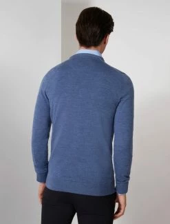 Cavallaro Napoli Merino R-neck Trui Blauw -Cavallaro Napoli Shop 118225000 650000 12 positie 25 462