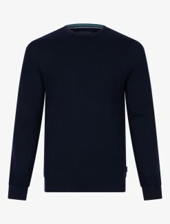 Cavallaro Napoli Merino R-neck Trui Donkerblauw