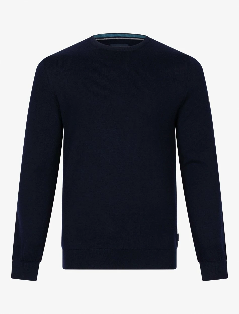 Cavallaro Napoli Merino R-neck Trui Donkerblauw 1 Cavallaro Napoli Merino R-neck Trui Donkerblauw