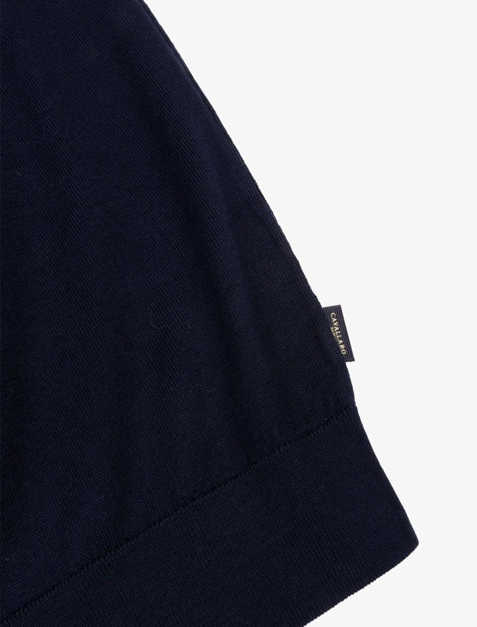 Cavallaro Napoli Merino R-neck Trui Donkerblauw 3 Cavallaro Napoli Merino R-neck Trui Donkerblauw - Afbeelding 3