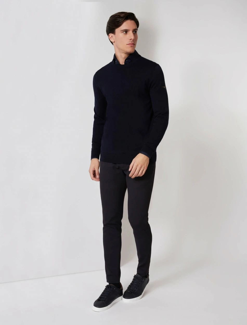 Cavallaro Napoli Merino R-neck Trui Donkerblauw 4 Cavallaro Napoli Merino R-neck Trui Donkerblauw - Afbeelding 4