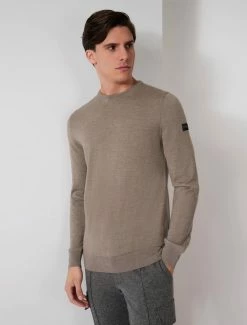 Cavallaro Napoli Merino R-neck Trui Taupe -Cavallaro Napoli Shop 118225000 840000 10 positie 10 442