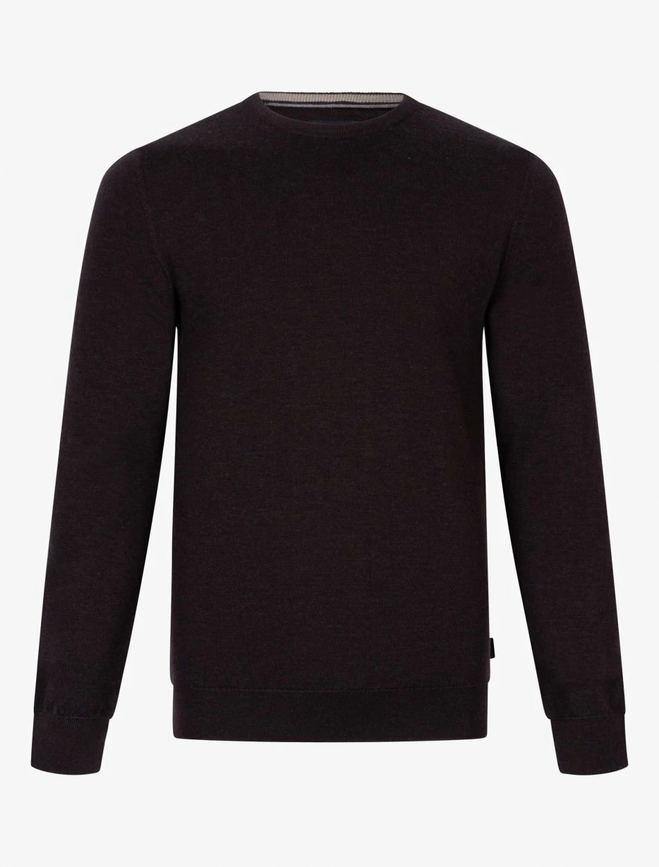 Cavallaro Napoli Merino R-neck Trui Bruin 5 Cavallaro Napoli Merino R-neck Trui Bruin - Afbeelding 5