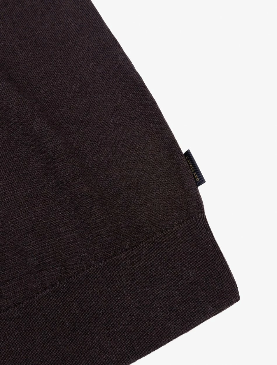 Cavallaro Napoli Merino R-neck Trui Bruin 7 Cavallaro Napoli Merino R-neck Trui Bruin - Afbeelding 7