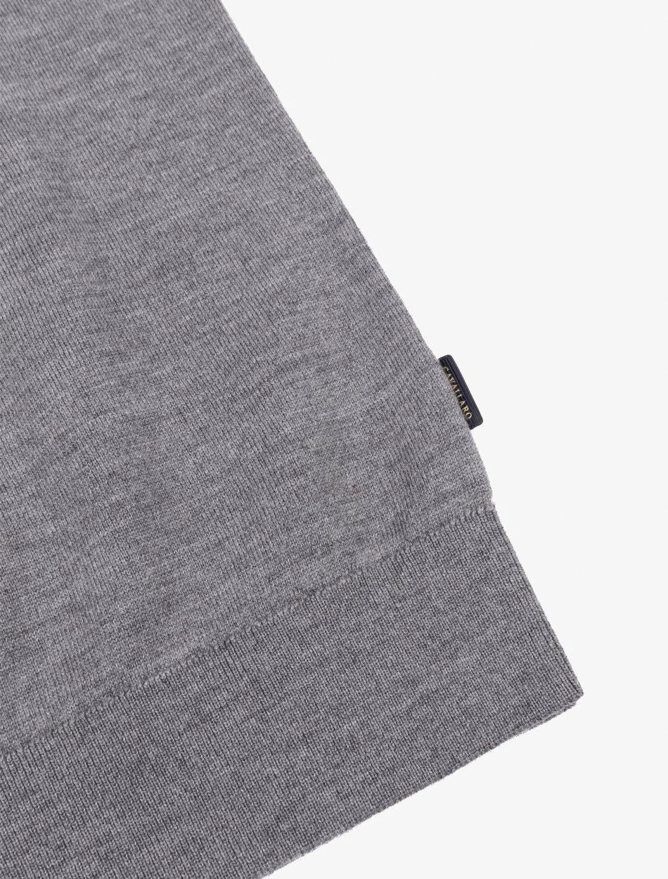 Cavallaro Napoli Merino R-neck Trui Grijs Melange 8 Cavallaro Napoli Merino R-neck Trui Grijs Melange - Afbeelding 8
