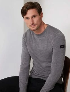 Cavallaro Napoli Merino R-neck Trui Grijs Melange