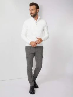 Cavallaro Napoli Merino Half Zip Trui Off White -Cavallaro Napoli Shop 118225002 120000 05 positie 35 301