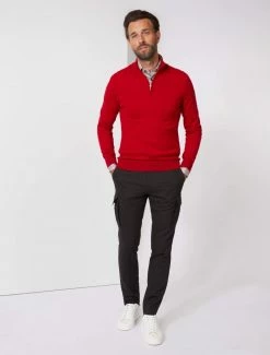 Cavallaro Napoli Merino Half Zip Trui Rood -Cavallaro Napoli Shop 118225002 460000 05 positie 35 997