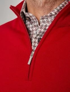 Cavallaro Napoli Merino Half Zip Trui Rood -Cavallaro Napoli Shop 118225002 460000 11 positie 20 400