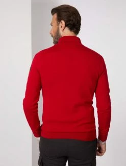 Cavallaro Napoli Merino Half Zip Trui Rood -Cavallaro Napoli Shop 118225002 460000 12 positie 25 960