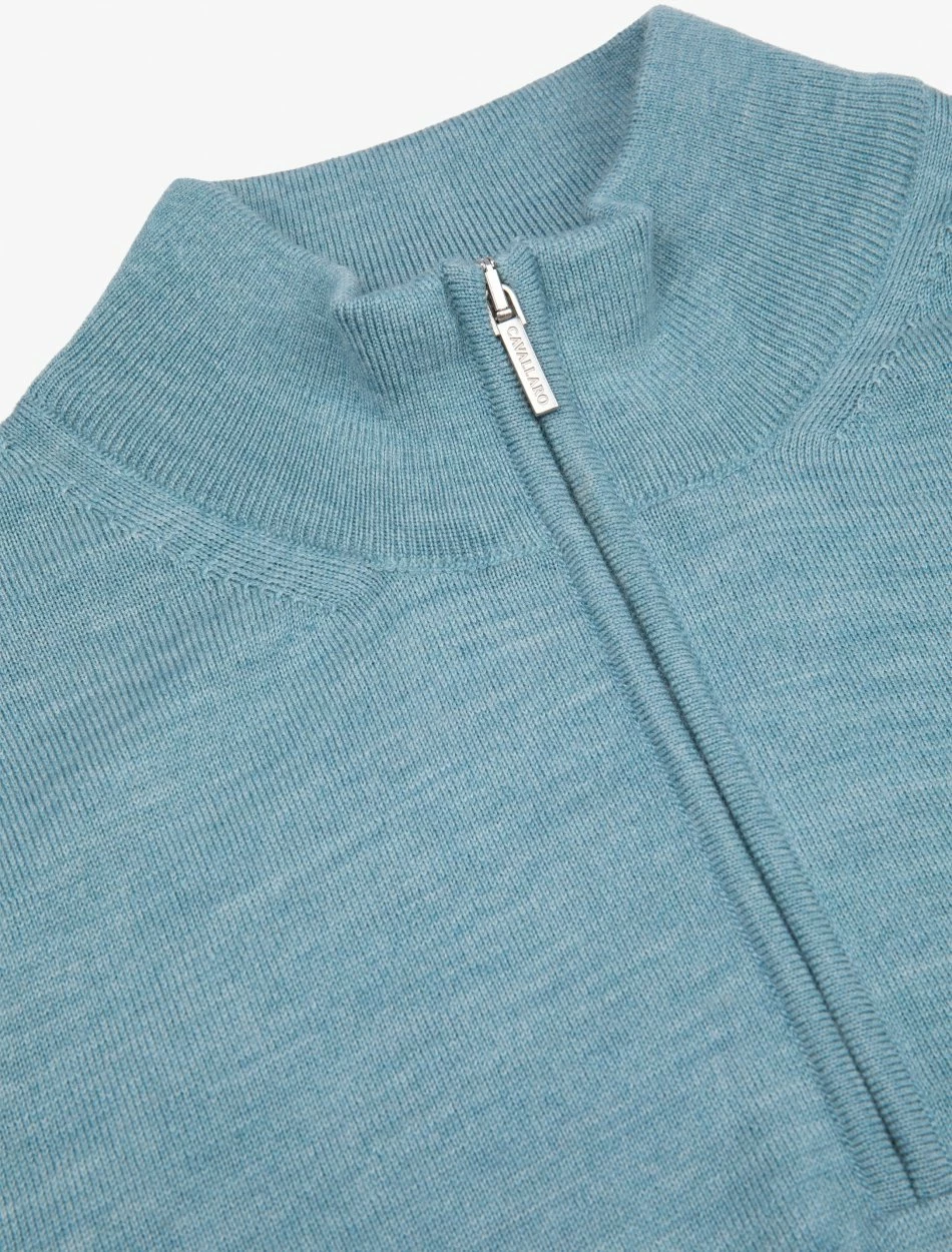 Cavallaro Napoli Merino Half Zip Trui Groen 3 Cavallaro Napoli Merino Half Zip Trui Groen - Afbeelding 3