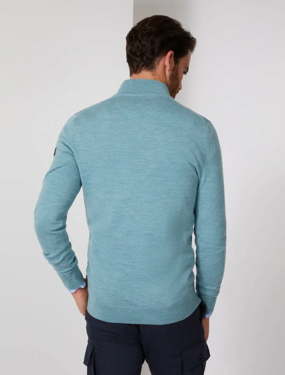 Cavallaro Napoli Merino Half Zip Trui Groen 7 Cavallaro Napoli Merino Half Zip Trui Groen - Afbeelding 7