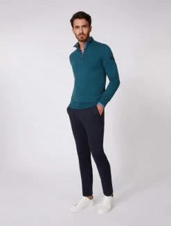 Cavallaro Napoli Merino Half Zip Trui Donkergroen -Cavallaro Napoli Shop 118225002 599000 05 positie 35 89