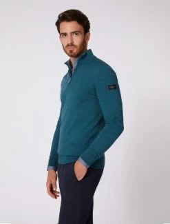 Cavallaro Napoli Merino Half Zip Trui Donkergroen -Cavallaro Napoli Shop 118225002 599000 06 positie 30 340