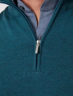 Cavallaro Napoli Merino Half Zip Trui Donkergroen -Cavallaro Napoli Shop 118225002 599000 11 positie 20 917