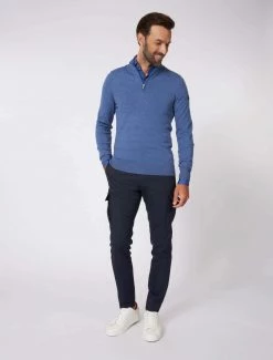 Cavallaro Napoli Merino Half Zip Trui Blauw -Cavallaro Napoli Shop 118225002 650000 05 positie 35 956