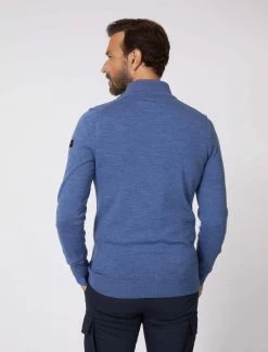 Cavallaro Napoli Merino Half Zip Trui Blauw -Cavallaro Napoli Shop 118225002 650000 12 positie 25 655
