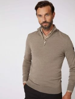 Cavallaro Napoli Merino Half Zip Trui Taupe 10 Cavallaro Napoli Merino Half Zip Trui Taupe -Cavallaro Napoli Shop 118225002 840000 05 positie 05 592