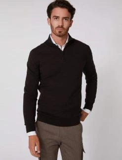 Cavallaro Napoli Merino Half Zip Trui Bruin