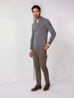 Cavallaro Napoli Merino Half Zip Trui Grijs Melange -Cavallaro Napoli Shop 118225002 950000 05 positie 35 154