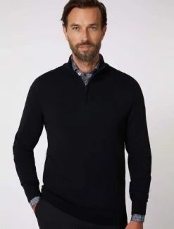 Cavallaro Napoli Merino Half Zip Trui Zwart -Cavallaro Napoli Shop 118225002 999000 06 positie 30 397