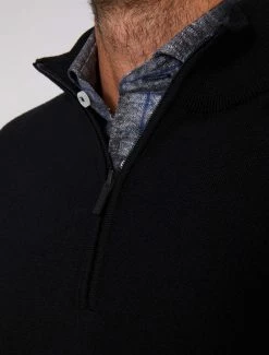 Cavallaro Napoli Merino Half Zip Trui Zwart -Cavallaro Napoli Shop 118225002 999000 11 positie 20 848