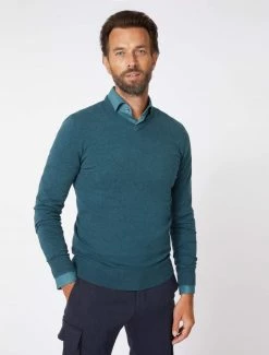 Cavallaro Napoli Tomasso V-neck Trui Donkergroen