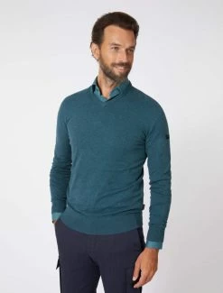 Cavallaro Napoli Tomasso V-neck Trui Donkergroen -Cavallaro Napoli Shop 118225005 599000 06 positie 30 201