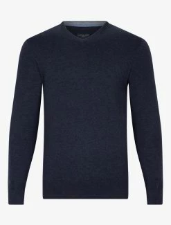 Cavallaro Napoli Tomasso V-neck Trui Donkerblauw
