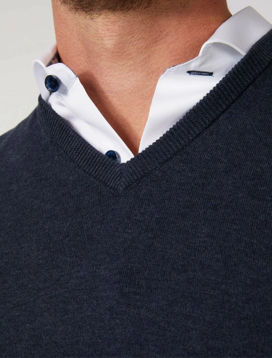 Cavallaro Napoli Tomasso V-neck Trui Donkerblauw 6 Cavallaro Napoli Tomasso V-neck Trui Donkerblauw - Afbeelding 6