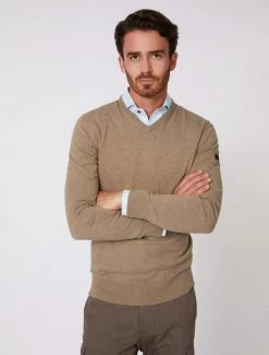Cavallaro Napoli Tomasso V-neck Trui Taupe 11 Cavallaro Napoli Tomasso V-neck Trui Taupe -Cavallaro Napoli Shop 118225005 840000 06 positie 30 214