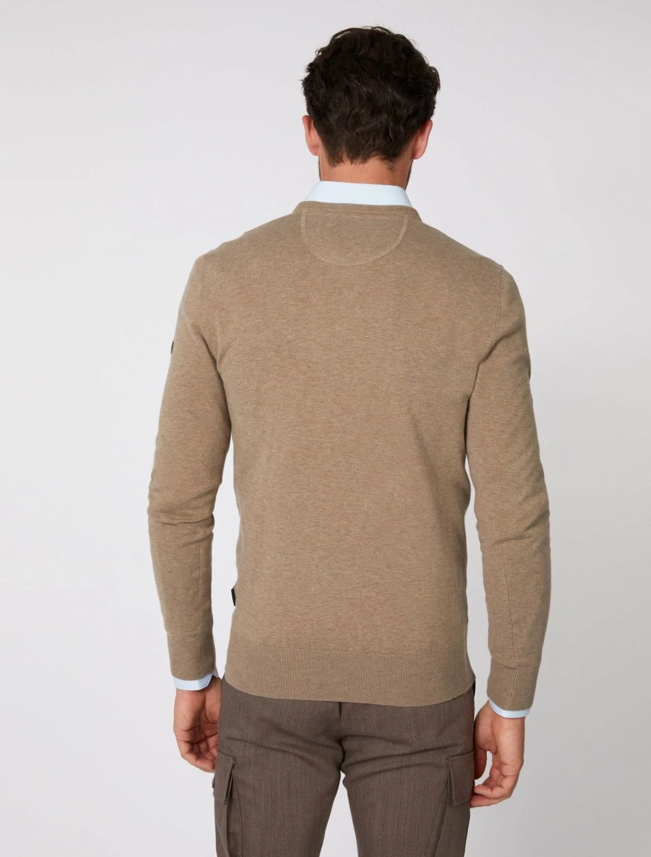 Cavallaro Napoli Tomasso V-neck Trui Taupe 3 Cavallaro Napoli Tomasso V-neck Trui Taupe - Afbeelding 3