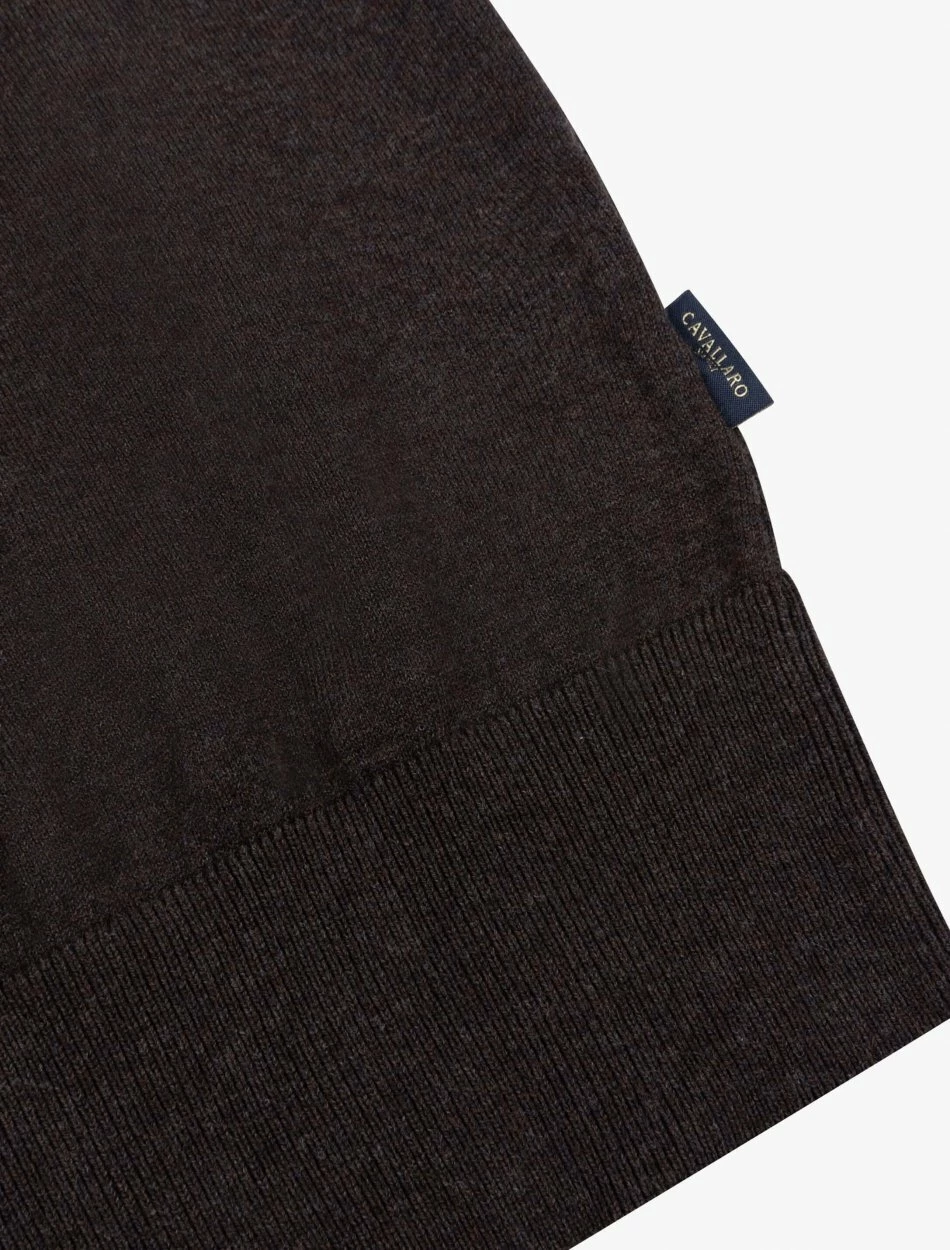 Cavallaro Napoli Tomasso V-neck Trui Bruin 3 Cavallaro Napoli Tomasso V-neck Trui Bruin - Afbeelding 3