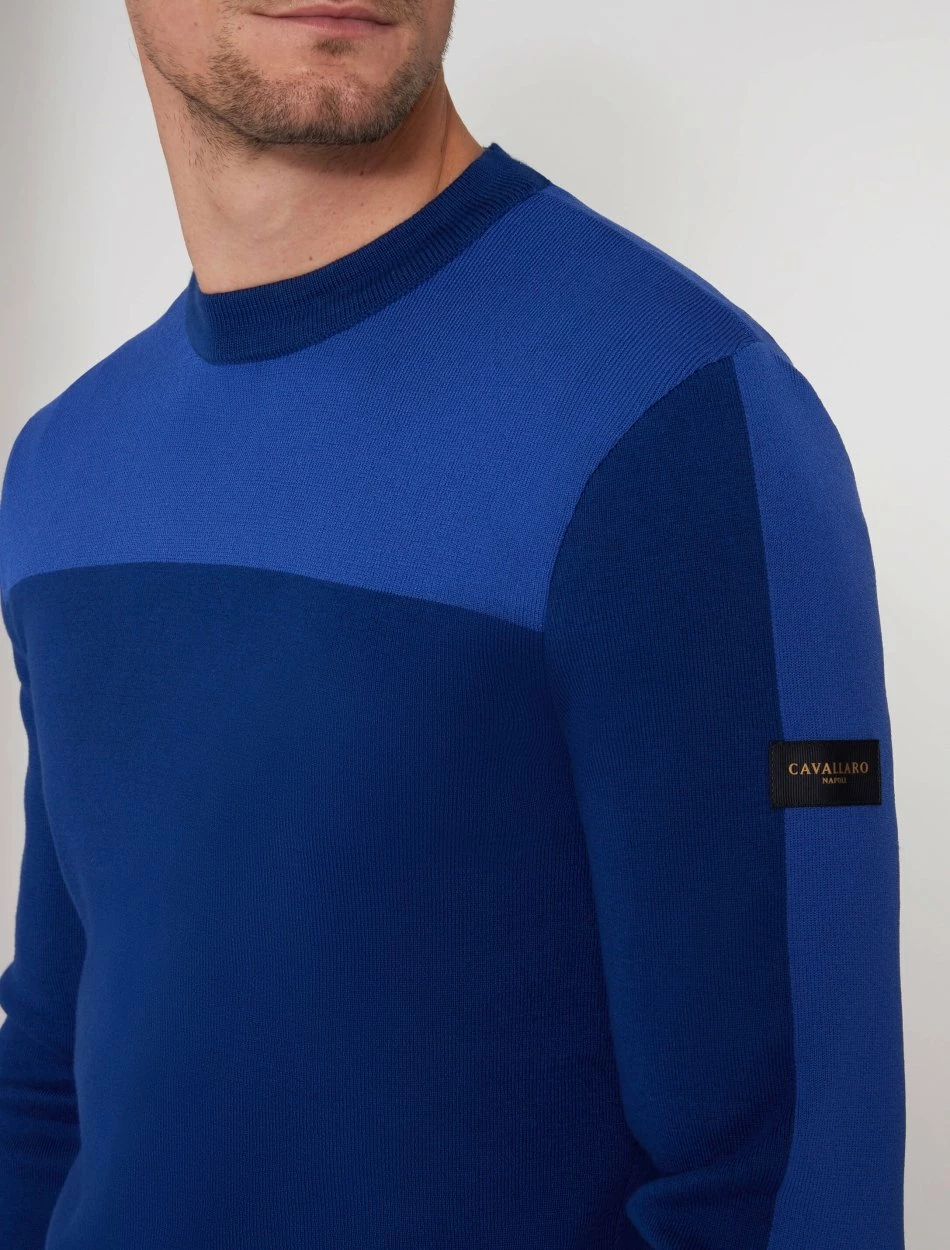 Cavallaro Napoli Creva R-Neck Trui Helderblauw 6 Cavallaro Napoli Creva R-Neck Trui Helderblauw - Afbeelding 6