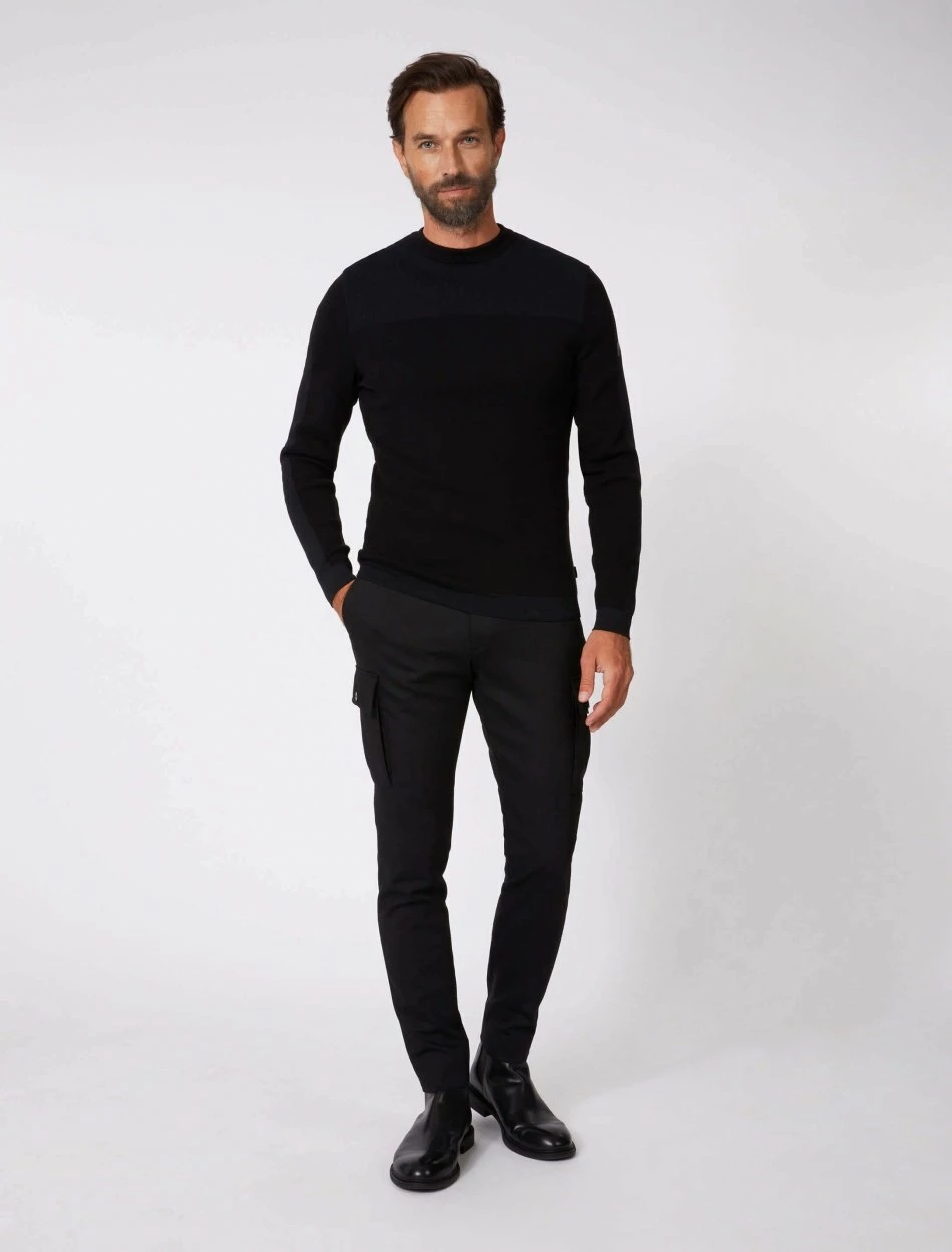 Cavallaro Napoli Creva R-Neck Trui Zwart 2 Cavallaro Napoli Creva R-Neck Trui Zwart - Afbeelding 2