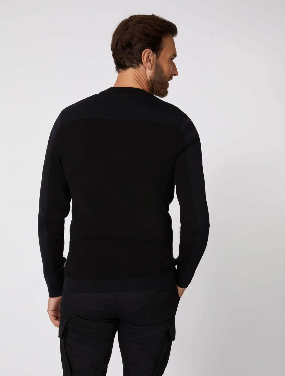 Cavallaro Napoli Creva R-Neck Trui Zwart 4 Cavallaro Napoli Creva R-Neck Trui Zwart - Afbeelding 4