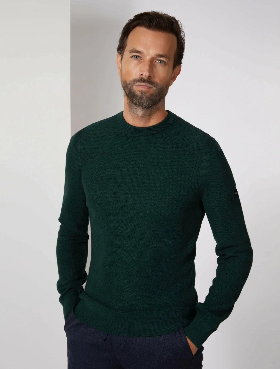 Cavallaro Napoli Luino R-Neck Trui Donkergroen 1 Cavallaro Napoli Luino R-Neck Trui Donkergroen