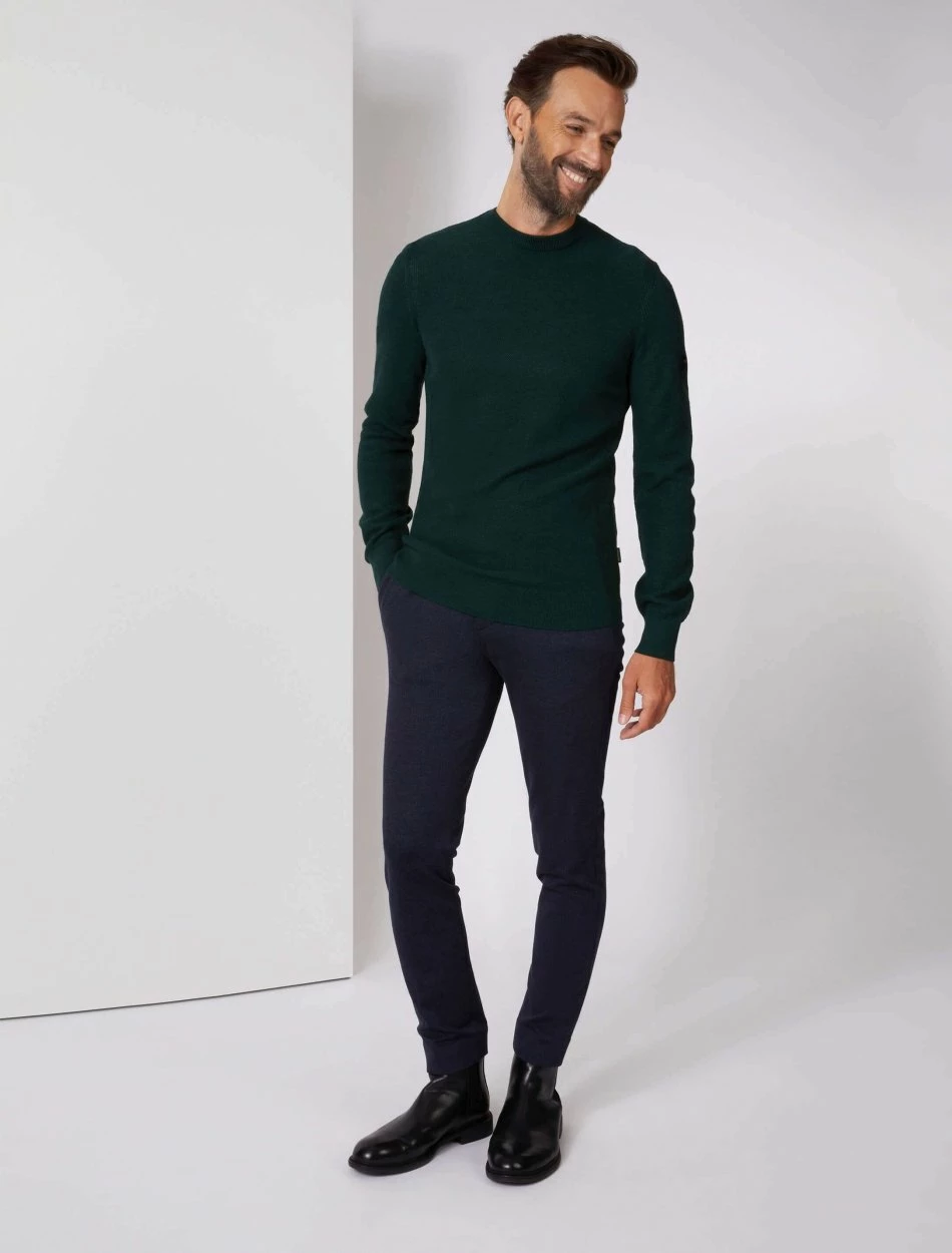 Cavallaro Napoli Luino R-Neck Trui Donkergroen 2 Cavallaro Napoli Luino R-Neck Trui Donkergroen - Afbeelding 2