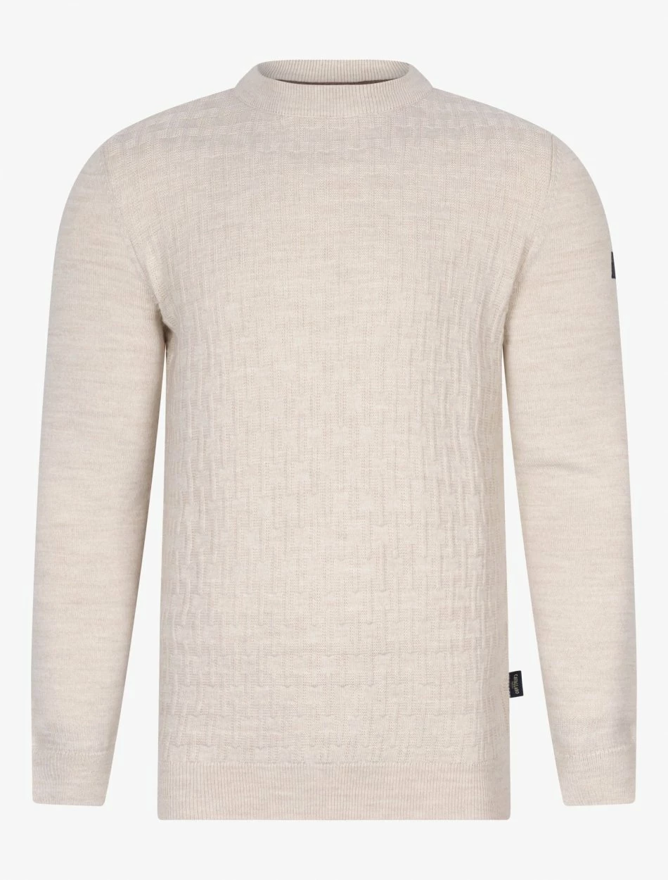 Cavallaro Napoli Mornago R-Neck Pullover Zand 8 Cavallaro Napoli Mornago R-Neck Pullover Zand - Afbeelding 8