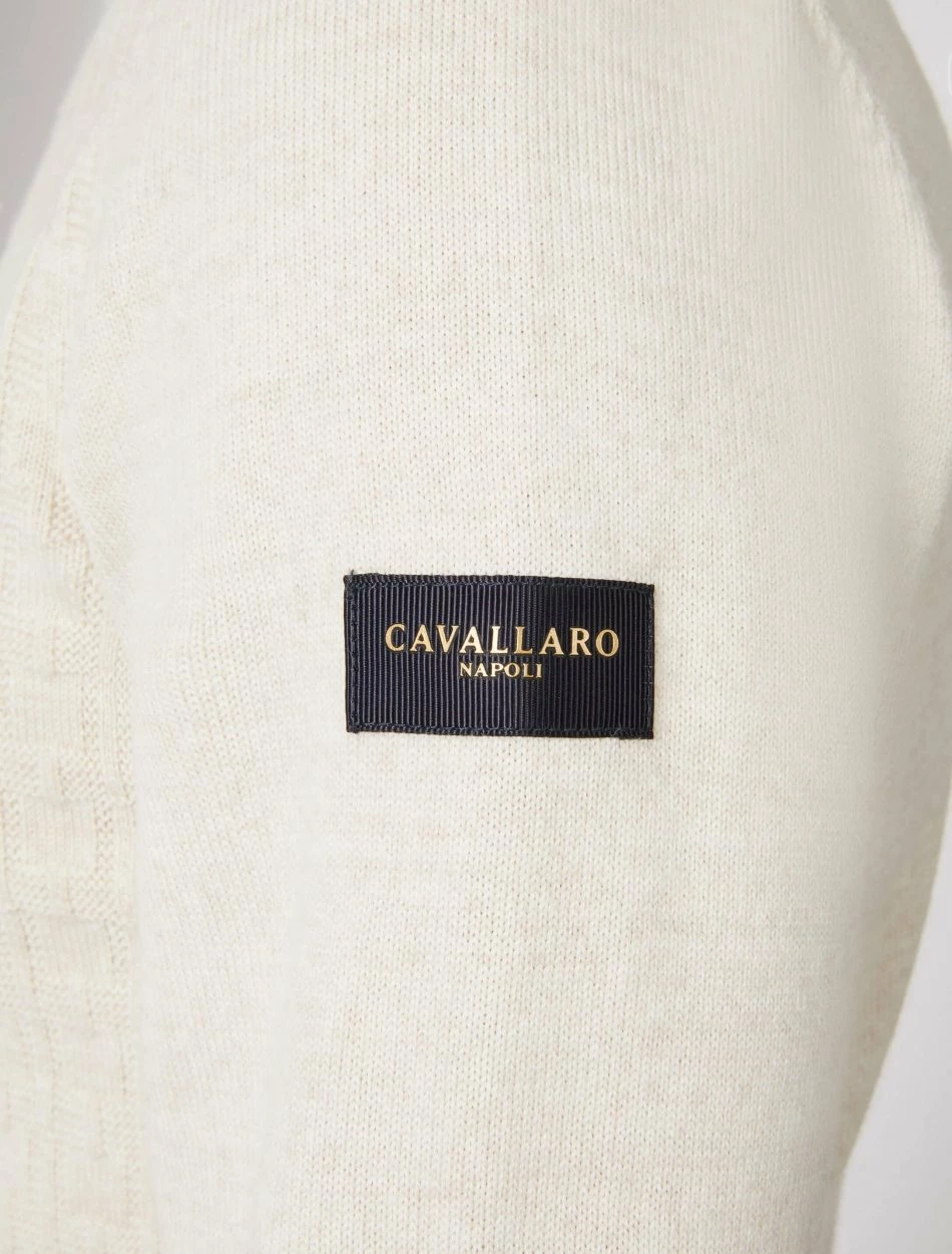 Cavallaro Napoli Mornago R-Neck Pullover Zand 7 Cavallaro Napoli Mornago R-Neck Pullover Zand - Afbeelding 7