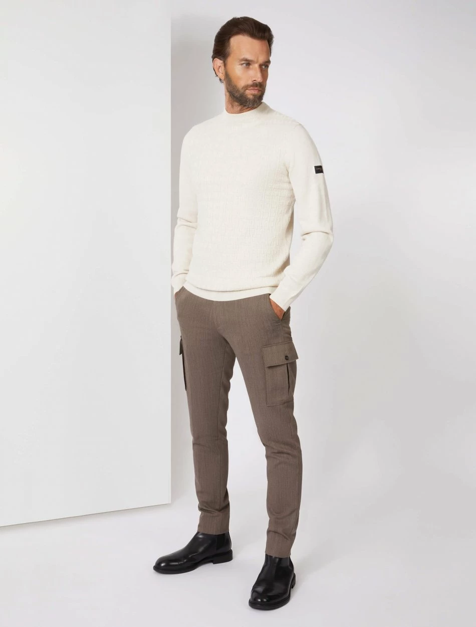 Cavallaro Napoli Mornago R-Neck Pullover Zand 2 Cavallaro Napoli Mornago R-Neck Pullover Zand - Afbeelding 2