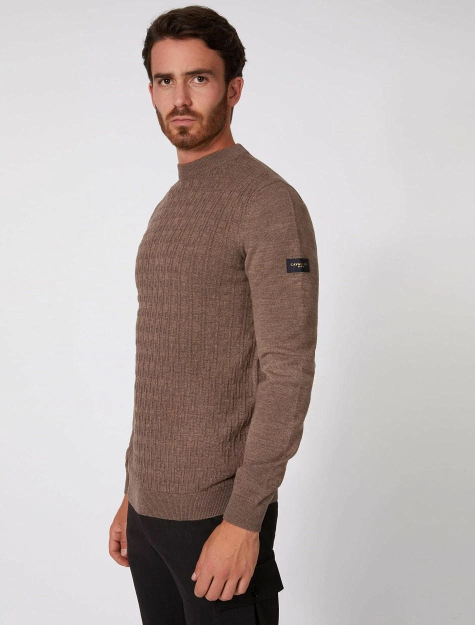 Cavallaro Napoli Mornago R-Neck Pullover Taupe 1 Cavallaro Napoli Mornago R-Neck Pullover Taupe