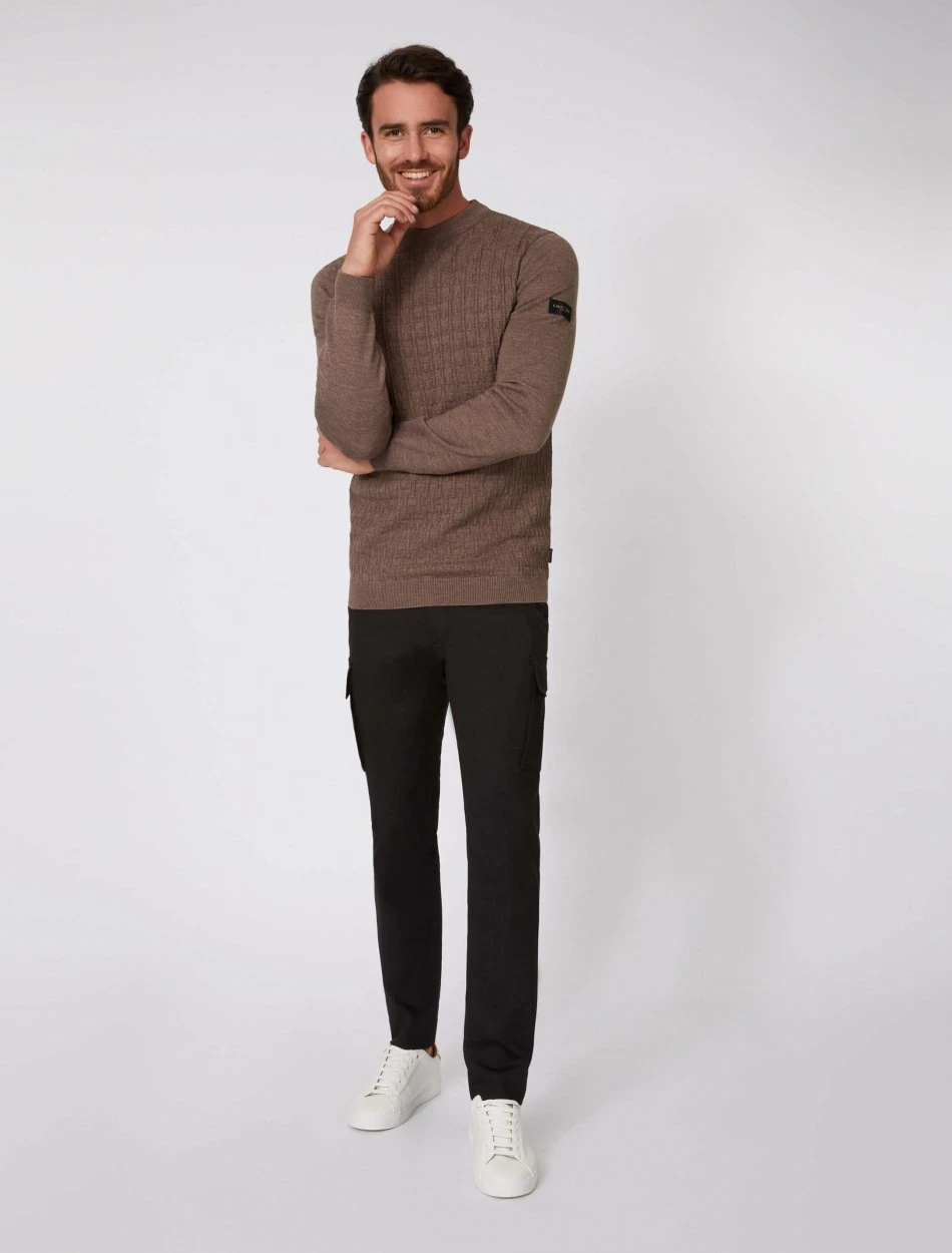 Cavallaro Napoli Mornago R-Neck Pullover Taupe 6 Cavallaro Napoli Mornago R-Neck Pullover Taupe - Afbeelding 6