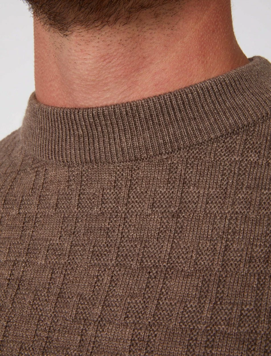 Cavallaro Napoli Mornago R-Neck Pullover Taupe 3 Cavallaro Napoli Mornago R-Neck Pullover Taupe - Afbeelding 3
