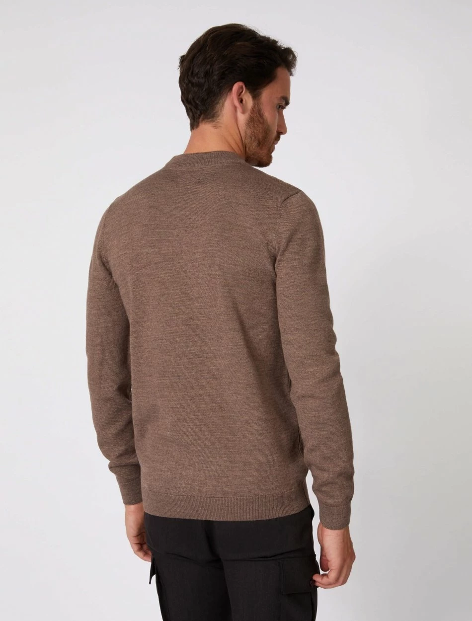 Cavallaro Napoli Mornago R-Neck Pullover Taupe 4 Cavallaro Napoli Mornago R-Neck Pullover Taupe - Afbeelding 4