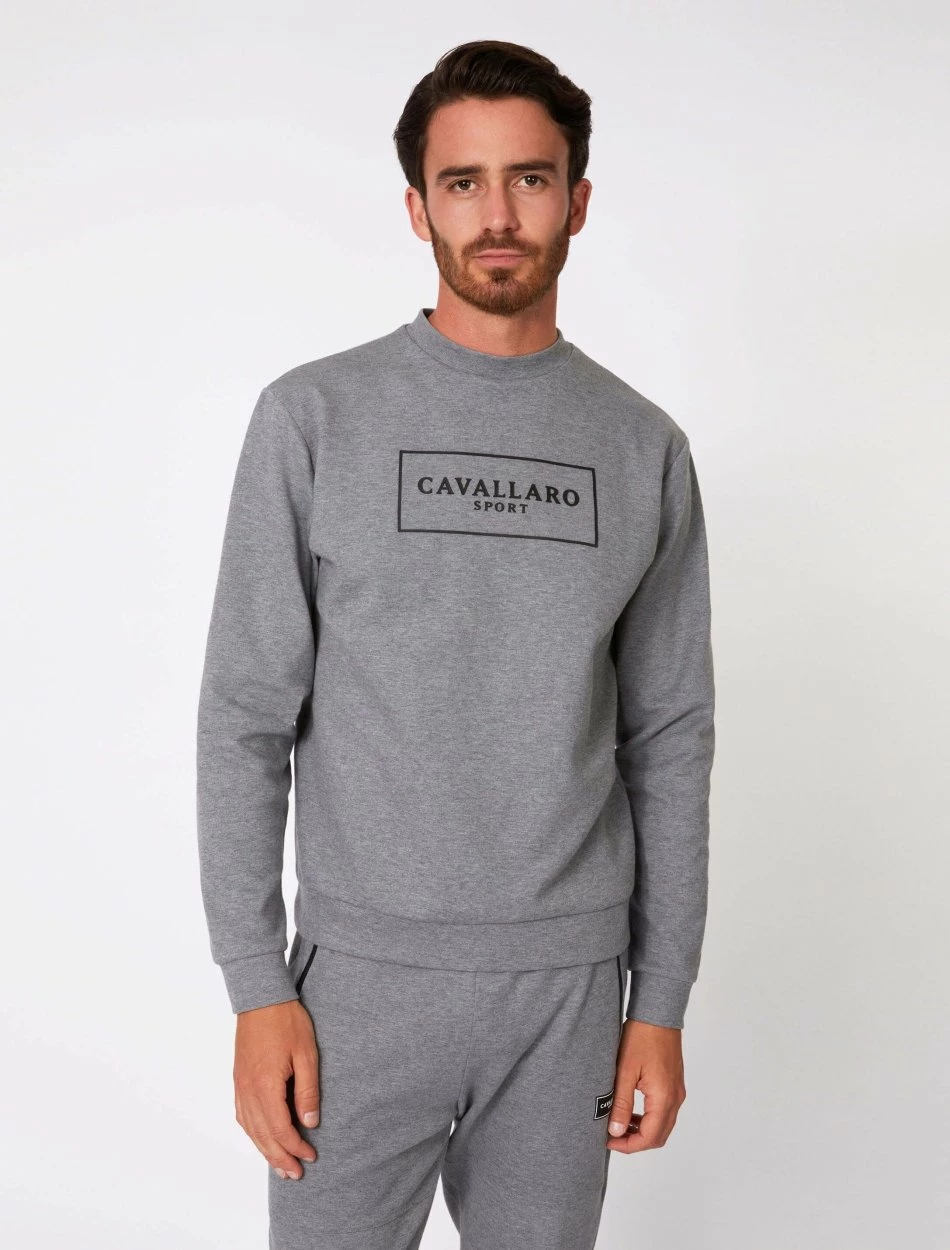 Cavallaro Napoli Ciro Sport Sweater Grijs Melange 8 Cavallaro Napoli Ciro Sport Sweater Grijs Melange - Afbeelding 8