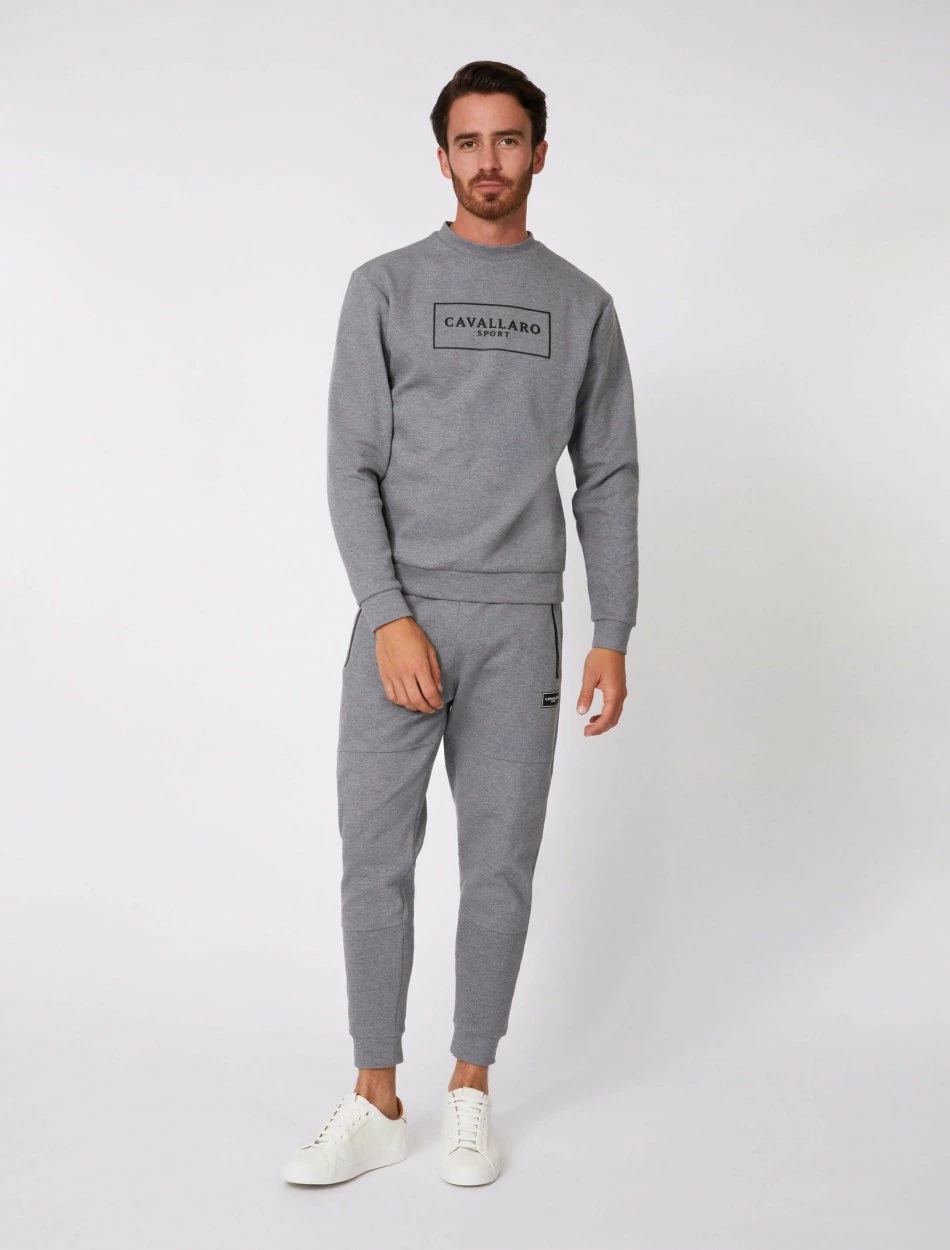 Cavallaro Napoli Ciro Sport Sweater Grijs Melange 5 Cavallaro Napoli Ciro Sport Sweater Grijs Melange - Afbeelding 5