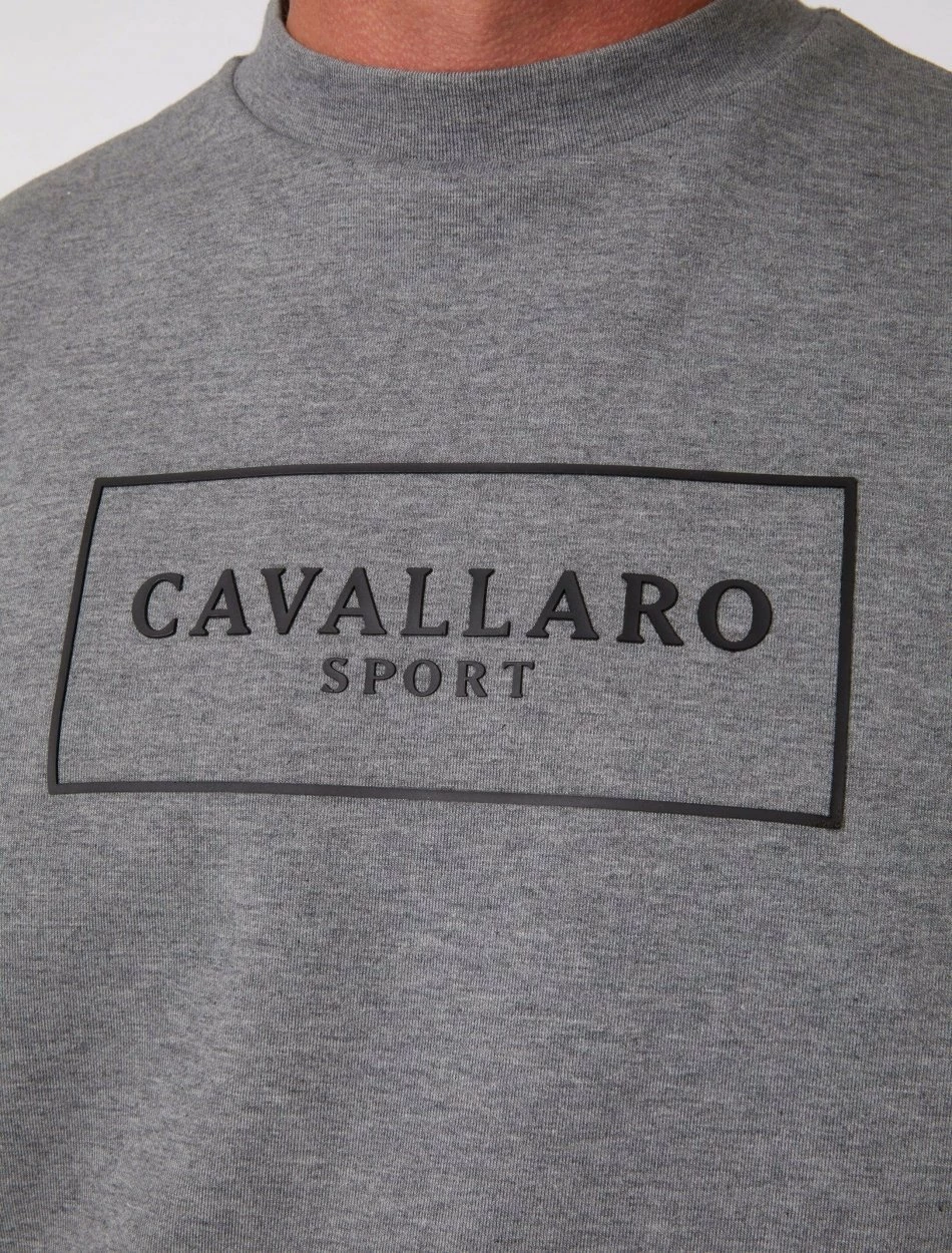 Cavallaro Napoli Ciro Sport Sweater Grijs Melange 6 Cavallaro Napoli Ciro Sport Sweater Grijs Melange - Afbeelding 6