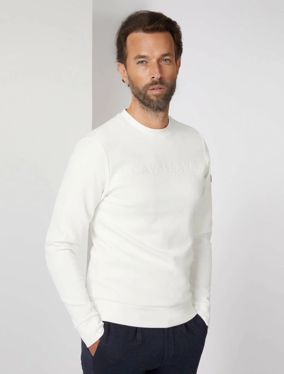 Cavallaro Napoli Marconi Sweater Off White 5 Cavallaro Napoli Marconi Sweater Off White - Afbeelding 5