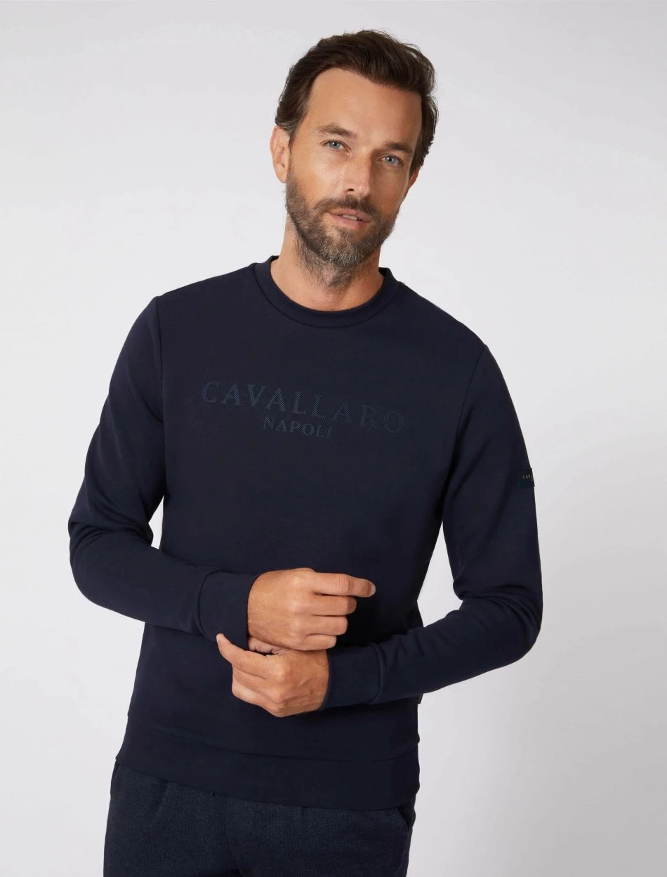 Cavallaro Napoli Marconi Sweater Donkerblauw 5 Cavallaro Napoli Marconi Sweater Donkerblauw - Afbeelding 5
